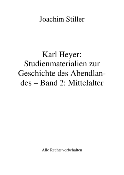 Karl Heyer - von Joachim Stiller