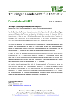 Pressemitteilung 032/2017 - Thüringer Landesamt für Statistik