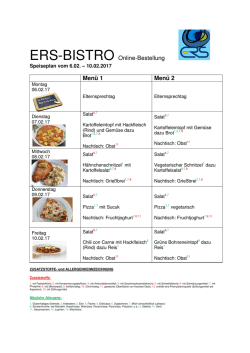 ERS-BISTRO Online-Bestellung Menü 1 Menü 2 - Ernst