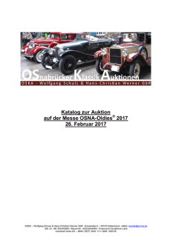 Katalog zur Auktion auf der Messe OSNA