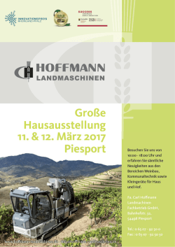 GRO&szlig;E HAUSAUSSTELLUNG - HOFFMANN Landmaschinen
