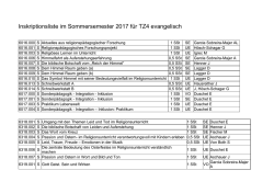 Inskriptionsliste im Sommersemester 2017 für TZ4 evangelisch