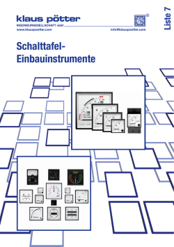 Liste 7 Schalttafel- Einbauinstrumente