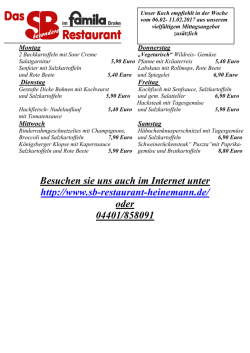 Menüplan Restautrant Woche 06-2017 - SB-Restaurant