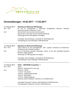 Veranstaltungen: 10.02.2017 - 11.03.2017