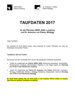 taufdaten 2011 - Pfarrei Lenzburg