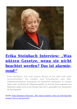 Erika Steinbach Interview: „Was nützen Gesetze