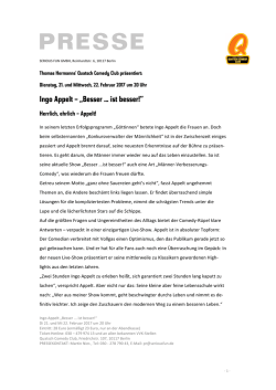 Ingo Appelt &ndash; &bdquo;Besser ist besser!&ldquo;