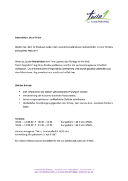 Intensivkurs Osterferien Wollen Sie, dass Ihr Kind gut