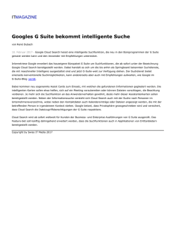 Googles G Suite bekommt intelligente Suche