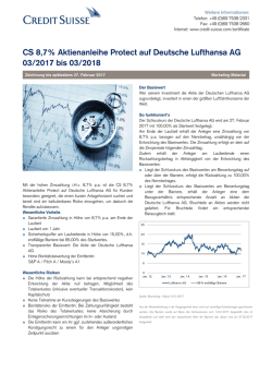 CS 8,7% Aktienanleihe Protect auf Deutsche Lufthansa