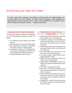 Einf &uml;uhrung und Tipps f &uml;urs Gebet