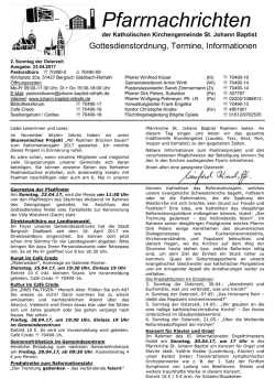Pfarrnachrichten - St. Johann Baptist Refrath