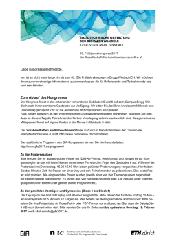 Informationen f&uuml;r Vortragende - Gesellschaft f&uuml;r Arbeitswissenschaft