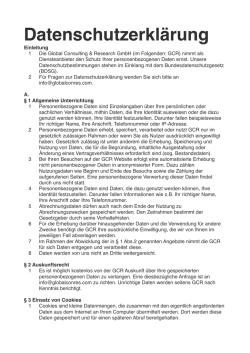 Datenschutzerklärung - Global Consulting and Research GMBH