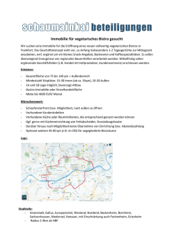 Immobilie f&uuml;r vegetarisches Bistro gesucht