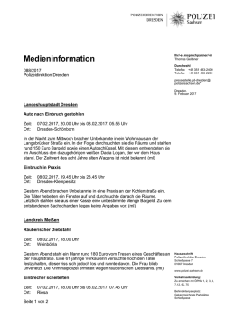 Medieninformation - Polizei Sachsen