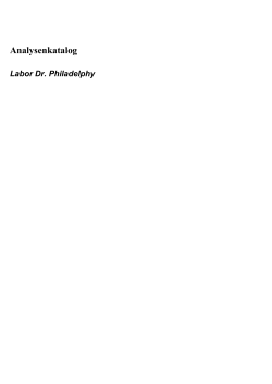 Analysenkatalog PDF - Labor Dr. Philadelphy