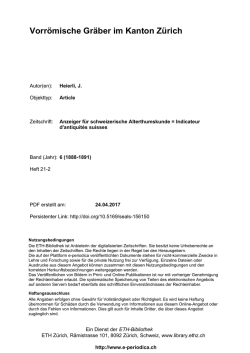 Vorrömische Gräber im Kanton Zürich - E