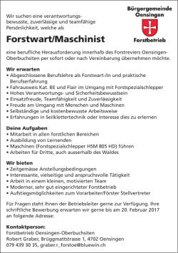 Forstwart/Maschinist