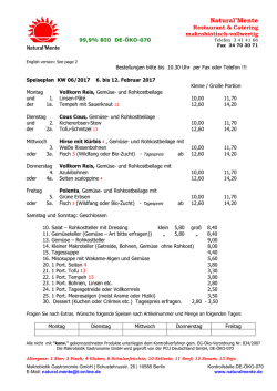 Wochen-Speiseplan