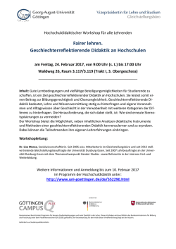 Hochschuldidaktischer Workshop f&uuml;r alle Lehrenden: Fairer lehren