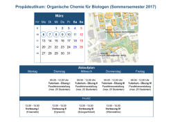 Propädeutikum: Organische Chemie für Biologen (Sommersemester