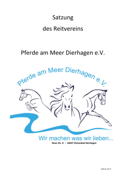 Satzung des Reitvereins Pferde am Meer Dierhagen e.V.