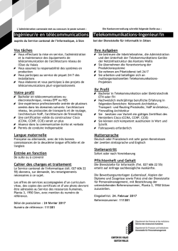 Ing&eacute;nieur/e en t&eacute;l&eacute;communications Telekommunikations