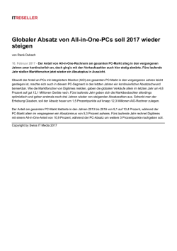 Globaler Absatz von All-in-One-PCs soll 2017 wieder