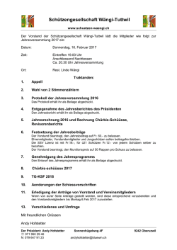Einladung für Mitglieder und Personen, welche Mitglied werden