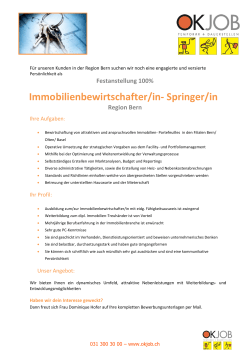 Immobilienbewirtschafter/in- Springer/in