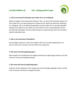 Lernhilfe Pfäffikon ZH FAQ