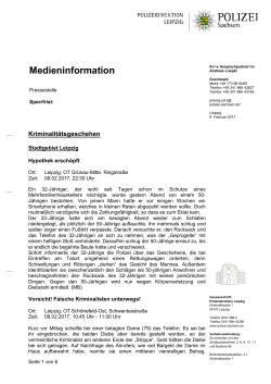 Medieninformation - Polizei Sachsen