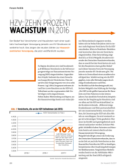 HZV: ZEHN PROZENT WACHSTUM IN 2016