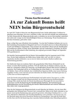 JA zur Zukunft Bonns hei&szlig;t NEIN beim