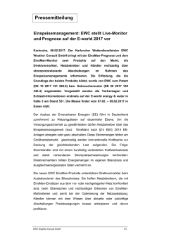 Pressemitteilung - EWC Weather Consult GmbH
