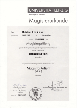 Magister Artium in Hispanistik, Französistik und Journalistik