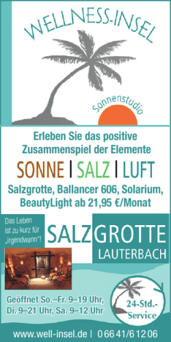 Salzgrotte, Ballancer 606, Solarium, BeautyLight ab 21,95 €/Monat