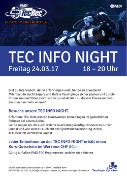 tec info night - Tauchsport Käser