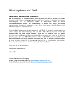 Informationen aus den Steuern