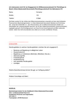 Ich interessiere mich f&uuml;r ein Engagement im