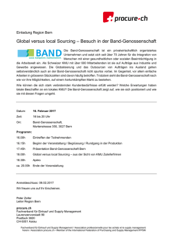 Global versus local Sourcing &ndash; Besuch in der Band