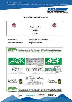 Ausschreibung - Bayerischer Skiverband eV