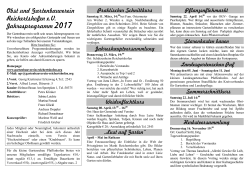 Obst und Gartenbauverein Reichertshofen e.V. Jahresprogramm 2017