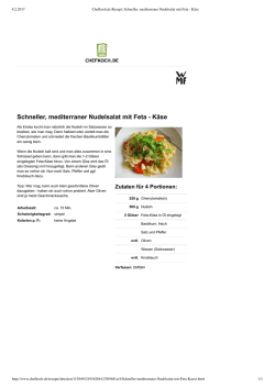 Chefkoch.de Rezept: Schneller, mediterraner Nudelsalat mit Feta