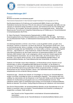Pressemitteilungen 2017 - Stiftung Tierärztliche Hochschule Hannover