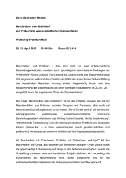 Doris Bachmann-Medick Beschreiben oder Erz&auml;hlen?