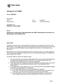 Anfrage Nr. VI-F-03689 - Linksfraktion Leipzig