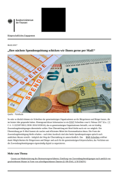 Ihre n&auml;chste Spendenquittung schicken wir Ihnen gerne per Mail!